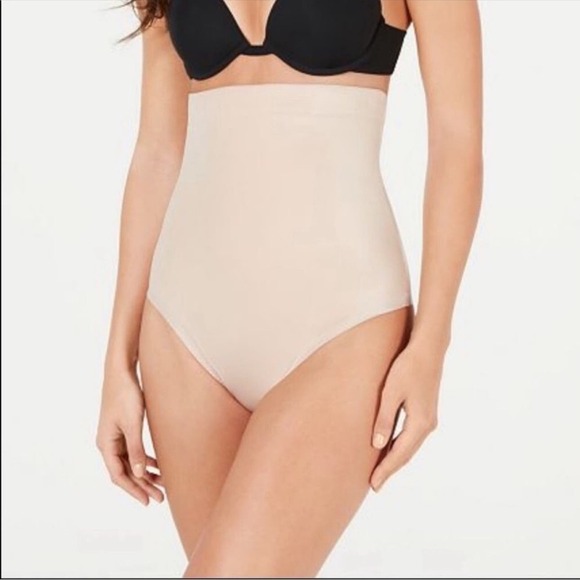 Spanx Suit Your Fancy Control High Waist Thong Small NWT Champagne Beige - Picture 1 of 7